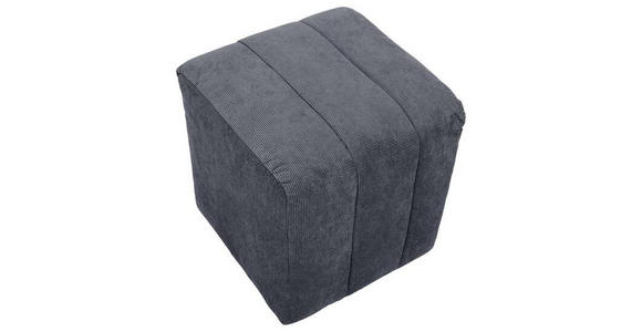 HOCKER in Textil Dunkelgrau - Dunkelgrau/Schwarz, Design, Kunststoff/Textil (43/50/43cm) - Novel