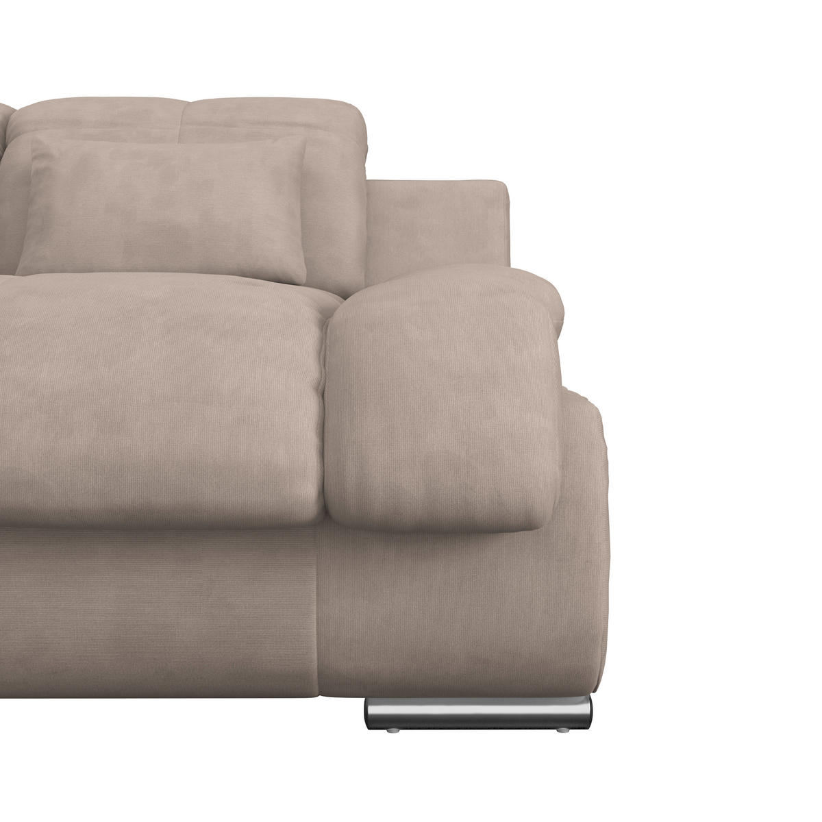 WOHNLANDSCHAFT Beige Mikrofaser  - Chromfarben/Beige, MODERN, Textil/Metall (228/345/184cm) - MID.YOU