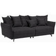 BIGSOFA in Velours Braun  - Schwarz/Braun, Design, Textil/Metall (226/91/103cm) - Carryhome