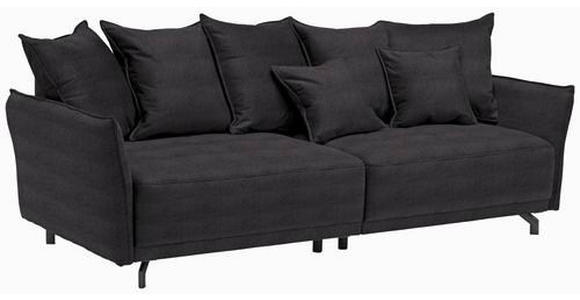 BIGSOFA in Velours Braun  - Schwarz/Braun, Design, Textil/Metall (226/91/103cm) - Carryhome