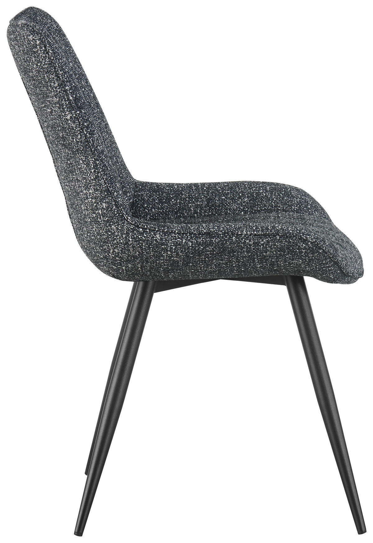 STUHL  in Eisen Leinenoptik Holz, Metall, Textil  - Anthrazit/Schwarz, KONVENTIONELL, Holz/Textil (54/88/61,5cm) - MID.YOU