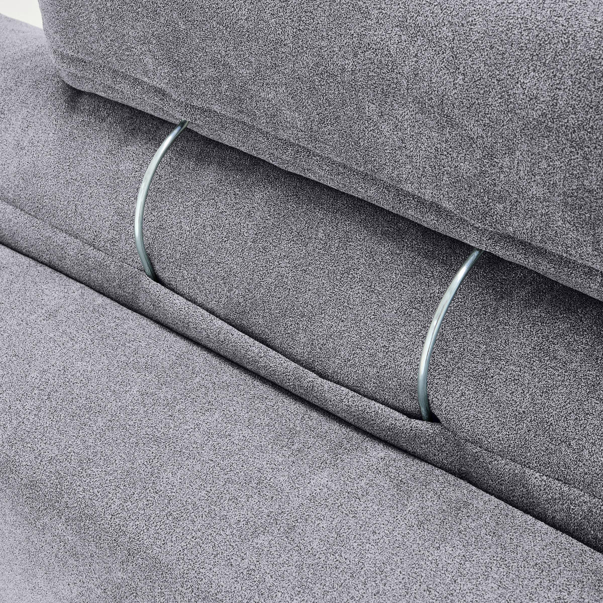 WOHNLANDSCHAFT in Velours Grau  - Chromfarben/Grau, Konventionell, Kunststoff/Textil (198/363/170cm) - Hom`in