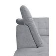 ECKSOFA Hellgrau Chenille  inkl. Bettkasten, Schlaffunktion, Rücken echt, Kopfteilverstellung, Liegefläche im Originalstoff  - Chromfarben/Hellgrau, KONVENTIONELL, Kunststoff/Textil (205/260cm) - Carryhome