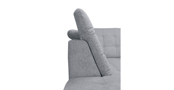 ECKSOFA Hellgrau Chenille  inkl. Bettkasten, Schlaffunktion, Rücken echt, Kopfteilverstellung, Liegefläche im Originalstoff  - Chromfarben/Hellgrau, KONVENTIONELL, Kunststoff/Textil (205/260cm) - Carryhome