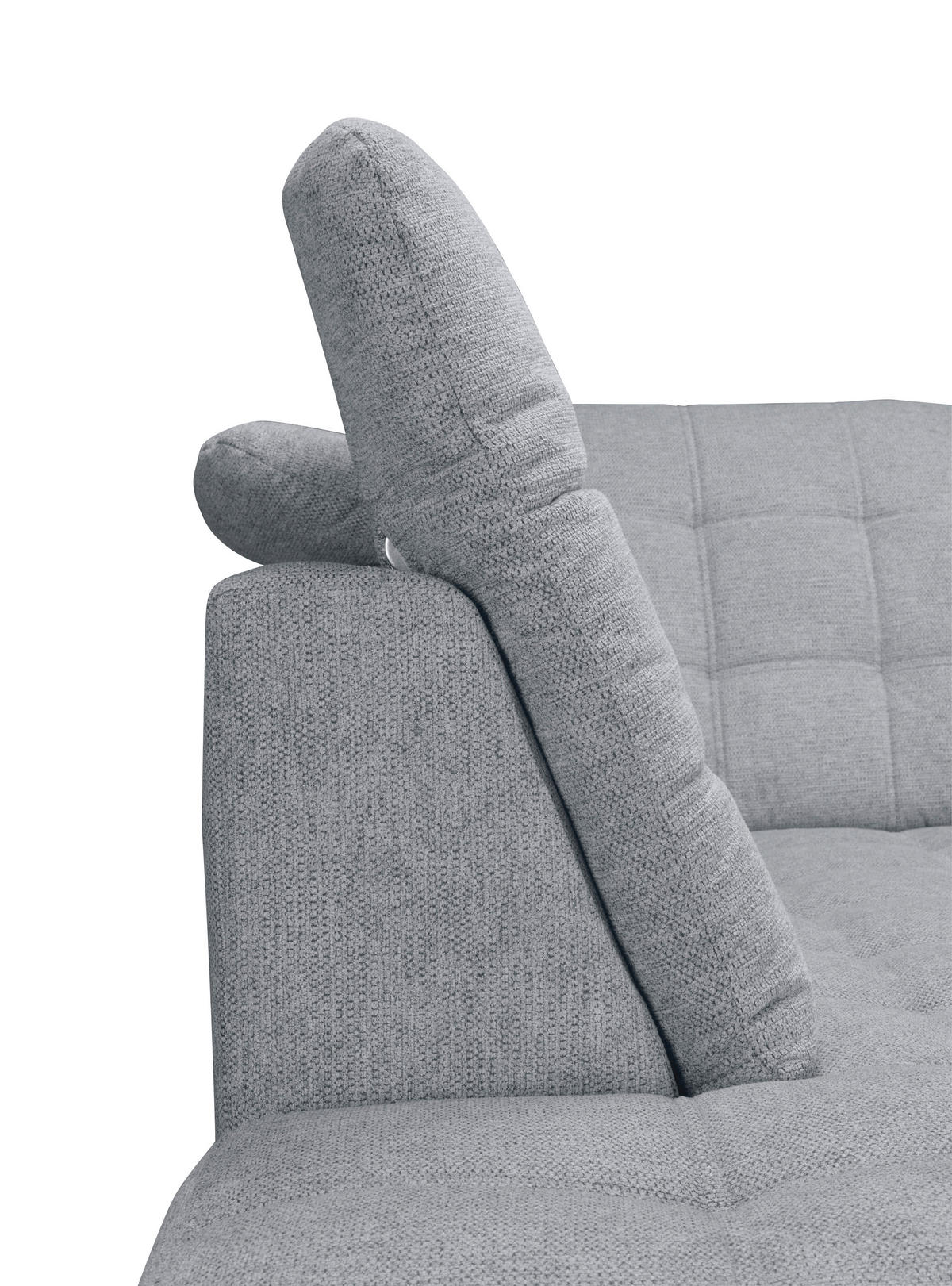 ECKSOFA Hellgrau Chenille  - Chromfarben/Hellgrau, KONVENTIONELL, Kunststoff/Textil (205/260cm) - Carryhome