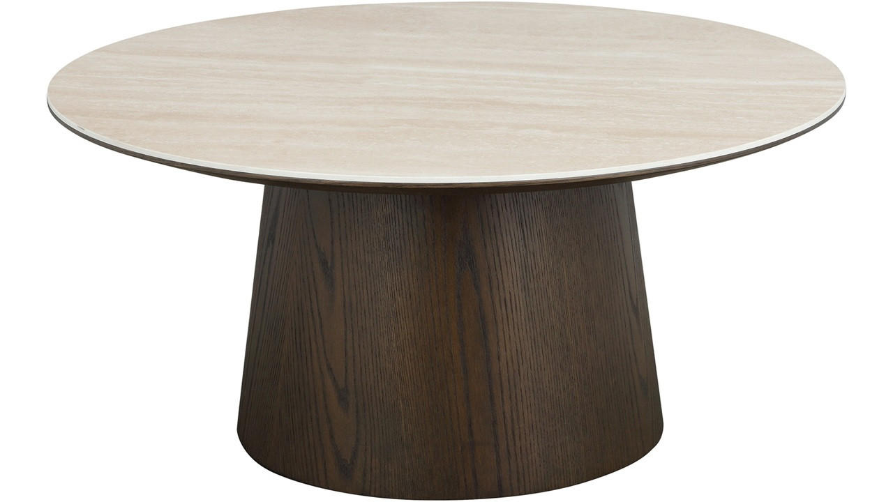 SOFFBORD i trä, keramik 90/90/42 cm  - beige/brun, Design, trä/keramik (90/90/42cm) - Best Price