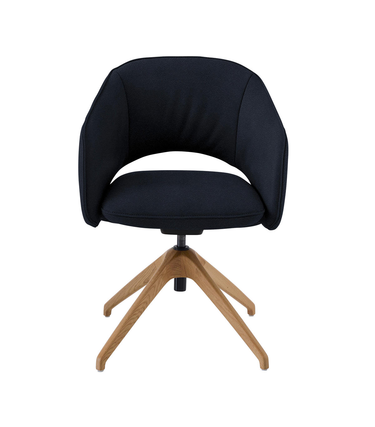 ARMLEHNSTUHL  in Echtleder naturbelassen  - Wildeiche/Dunkelblau, Design, Leder/Holz (63/74-90/57-73cm) - Koinor