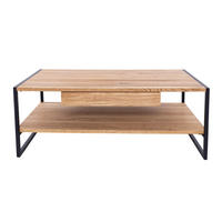 COUCHTISCH Eiche massiv 110/60/40 cm rechteckig Naturfarben  - Schwarz/Naturfarben, MODERN, Holz/Metall (110/60/40cm) - Valnatura
