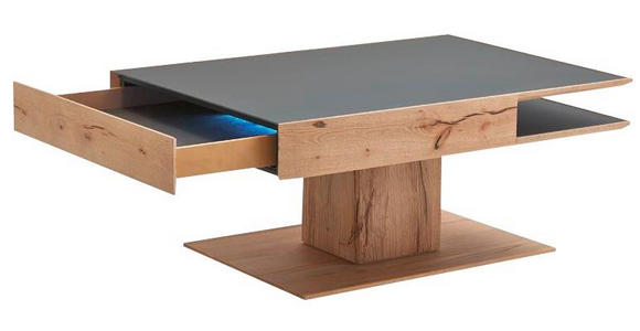 COUCHTISCH in Glas, Holz 105/46/75 cm - Anthrazit/Buchefarben, Natur, Glas/Holz (105/46/75cm) - Valnatura