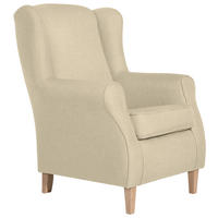 OHRENSESSEL in Flachgewebe Beige  - Beige/Buchefarben, Modern, Textil (77/103/86cm) - Max Winzer