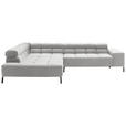 ECKSOFA Grau Cord  - Schwarz/Grau, Design, Textil/Metall (216/321cm) - Hom`in