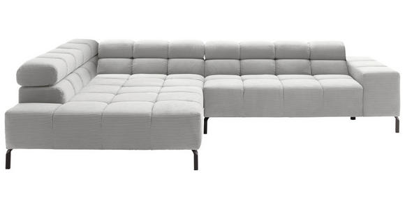 ECKSOFA Grau Cord  - Schwarz/Grau, Design, Textil/Metall (216/321cm) - Hom`in