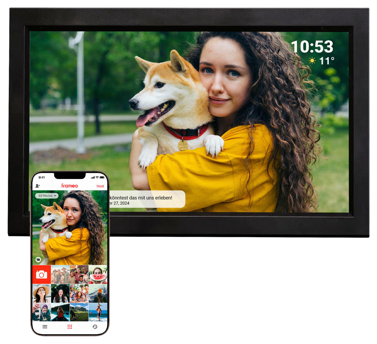 DIGITALER BILDERRAHMEN - Schwarz, Design, Kunststoff (39/24,4/2,7cm) - DENVER
