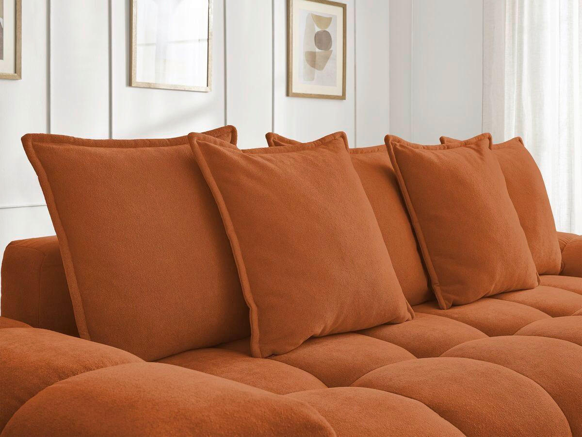 3-SITZER-SOFA EVEREST Struktur Orange  - Schwarz/Orange, MODERN, Kunststoff/Textil (278/90/115cm)