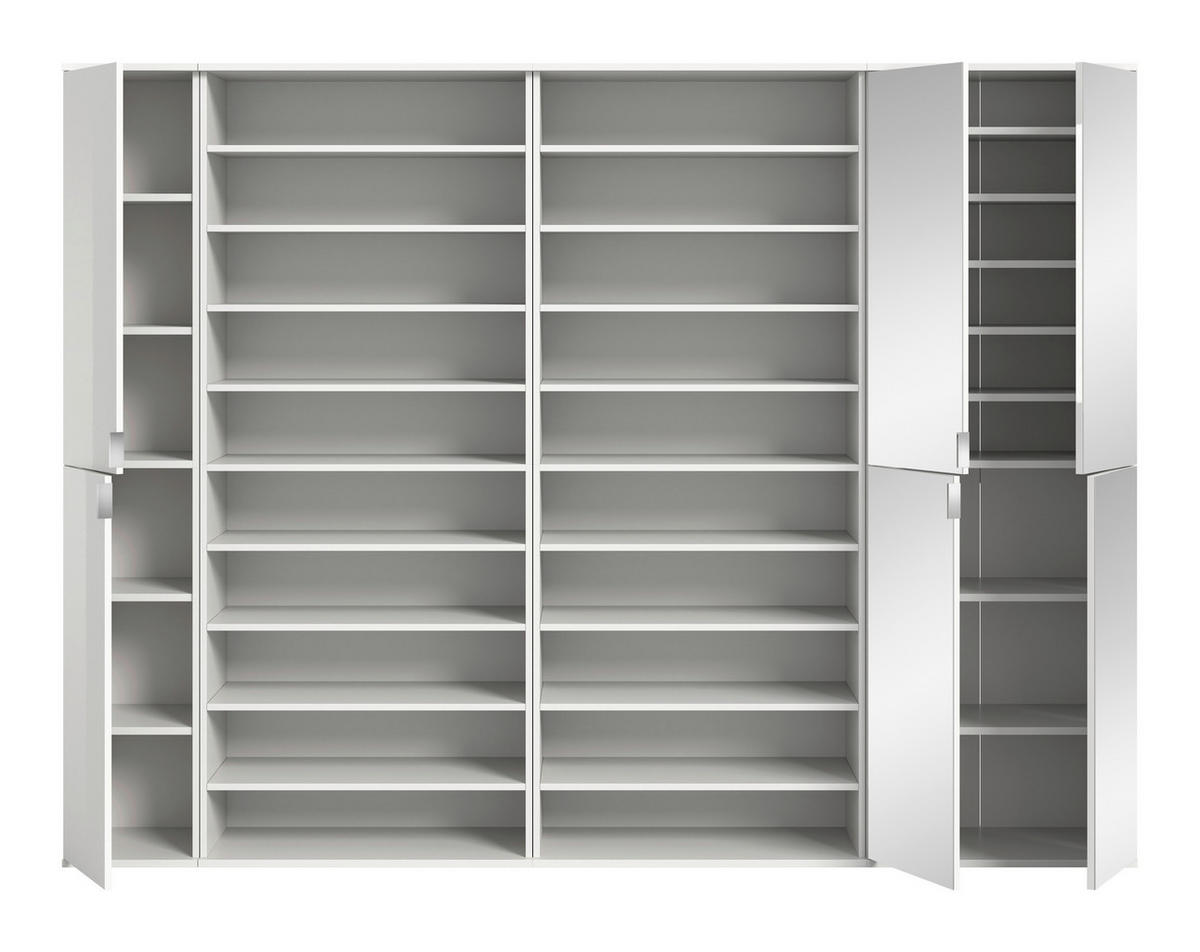 GARDEROBE 4-teilig 251/193/34 cm  - Weiss Hochglanz/Weiss, Design, Holzwerkstoff (251/193/34cm) - Livetastic