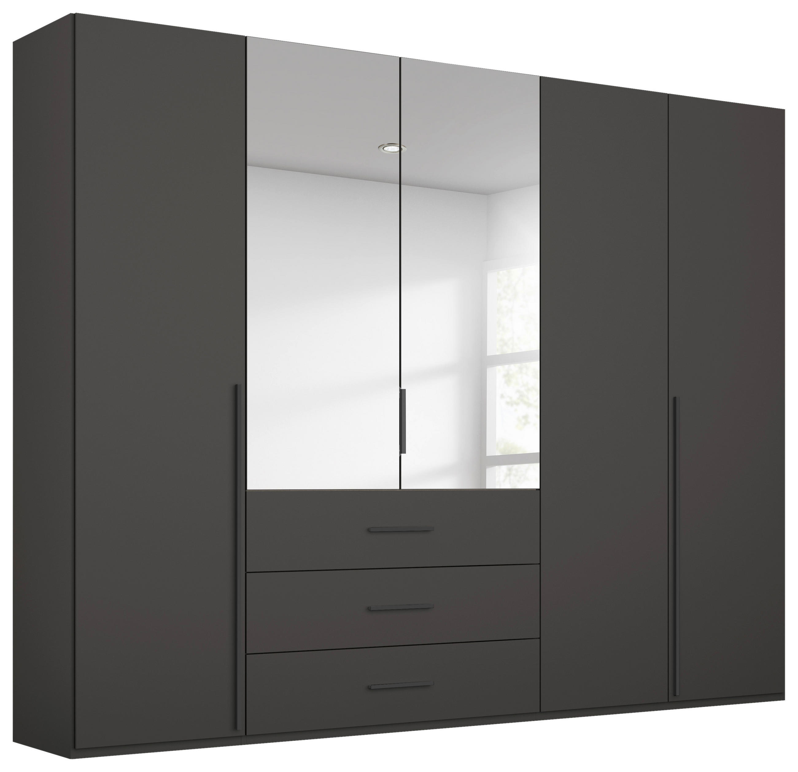 home24 Drehtürenschrank Graphit 251x223x60 cm