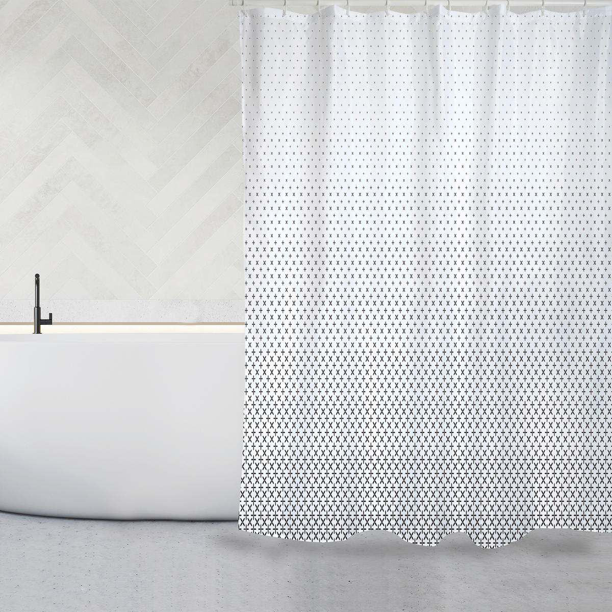 DUSCHVORHANG CROIX 140/180 cm  - Grau, Basics, Kunststoff (140/180cm) - MSV