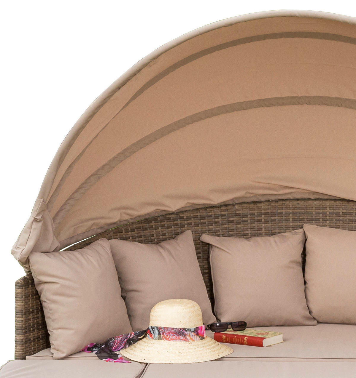 GARTENMUSCHEL 180/88/183 cm  - Beige/Naturfarben, KONVENTIONELL, Kunststoff/Textil (180/88/183cm) - Gardenson