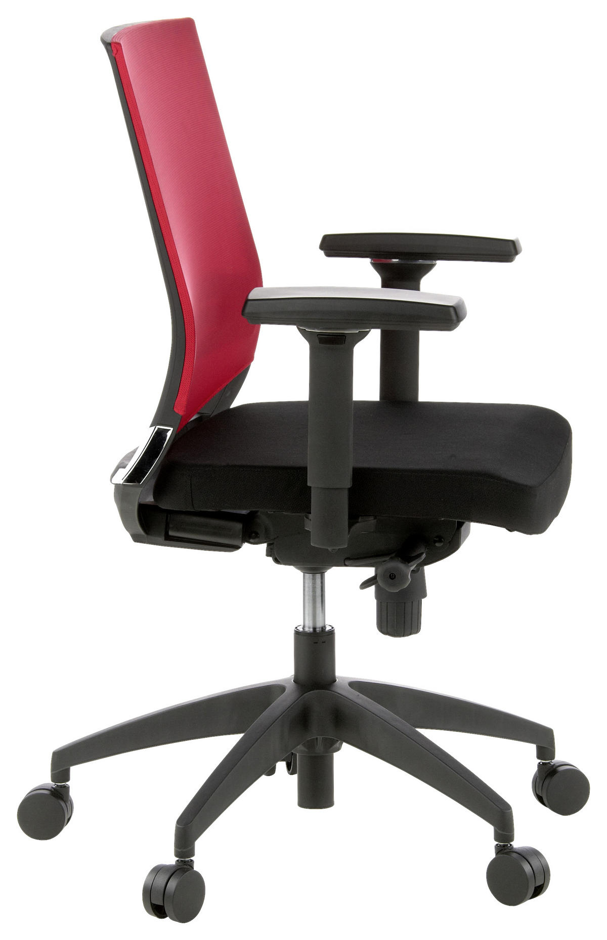 OTOČNÁ ŽIDLE, síťovina, plochá tkanina, červená, černá - černá/červená, Moderní, textil/plast (59/108/44cm) - MID.YOU