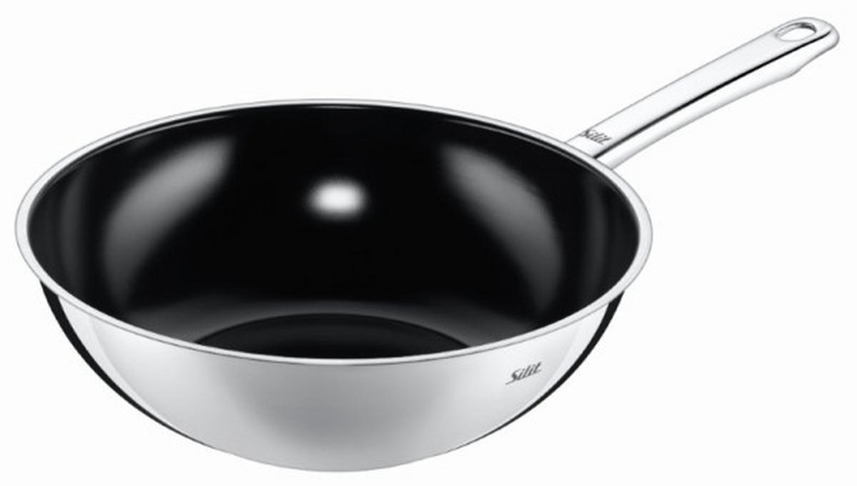 VOK-TIGANJ  28 cm     - boja nerđajućeg čelika, Konvencionalno, metal (28cm) - Silit