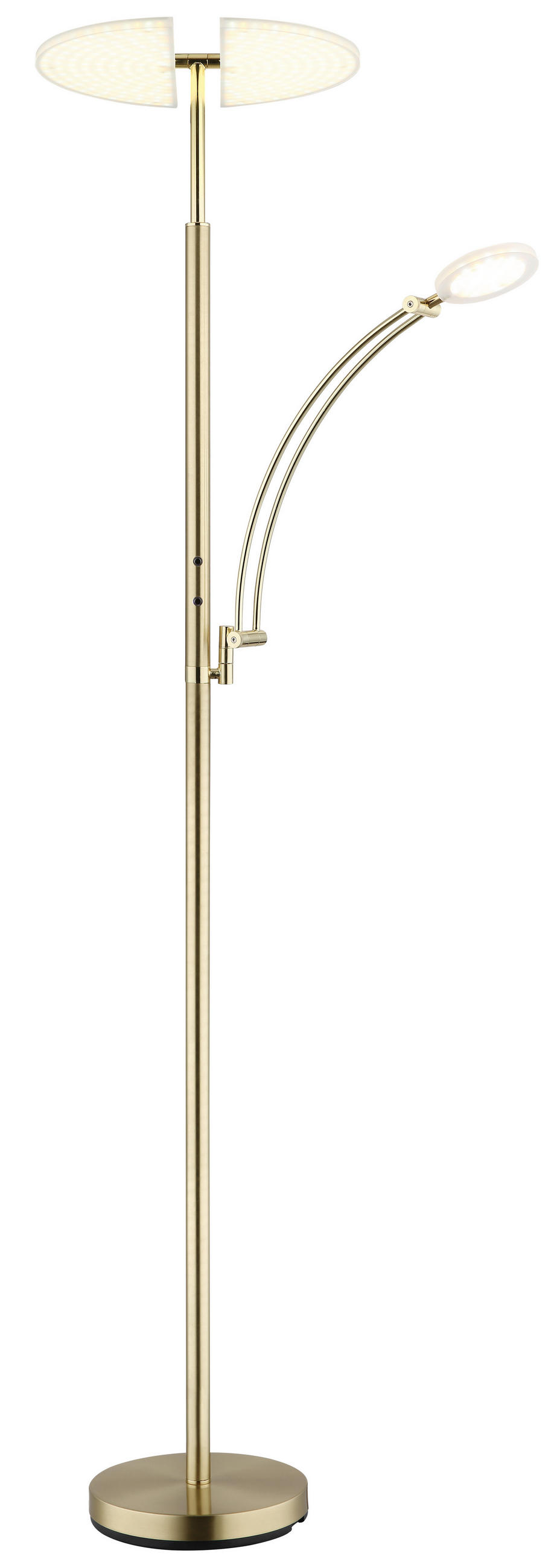 LED-STEHLEUCHTE Tirana 80/40,5/183 cm  - Messingfarben/Schwarz, Design, Kunststoff/Metall (80/40,5/183cm) - Globo