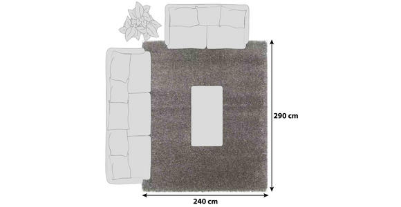 HOCHFLORTEPPICH 240/290 cm Grau - Grau, Basics, Textil (240/290cm) - Novel