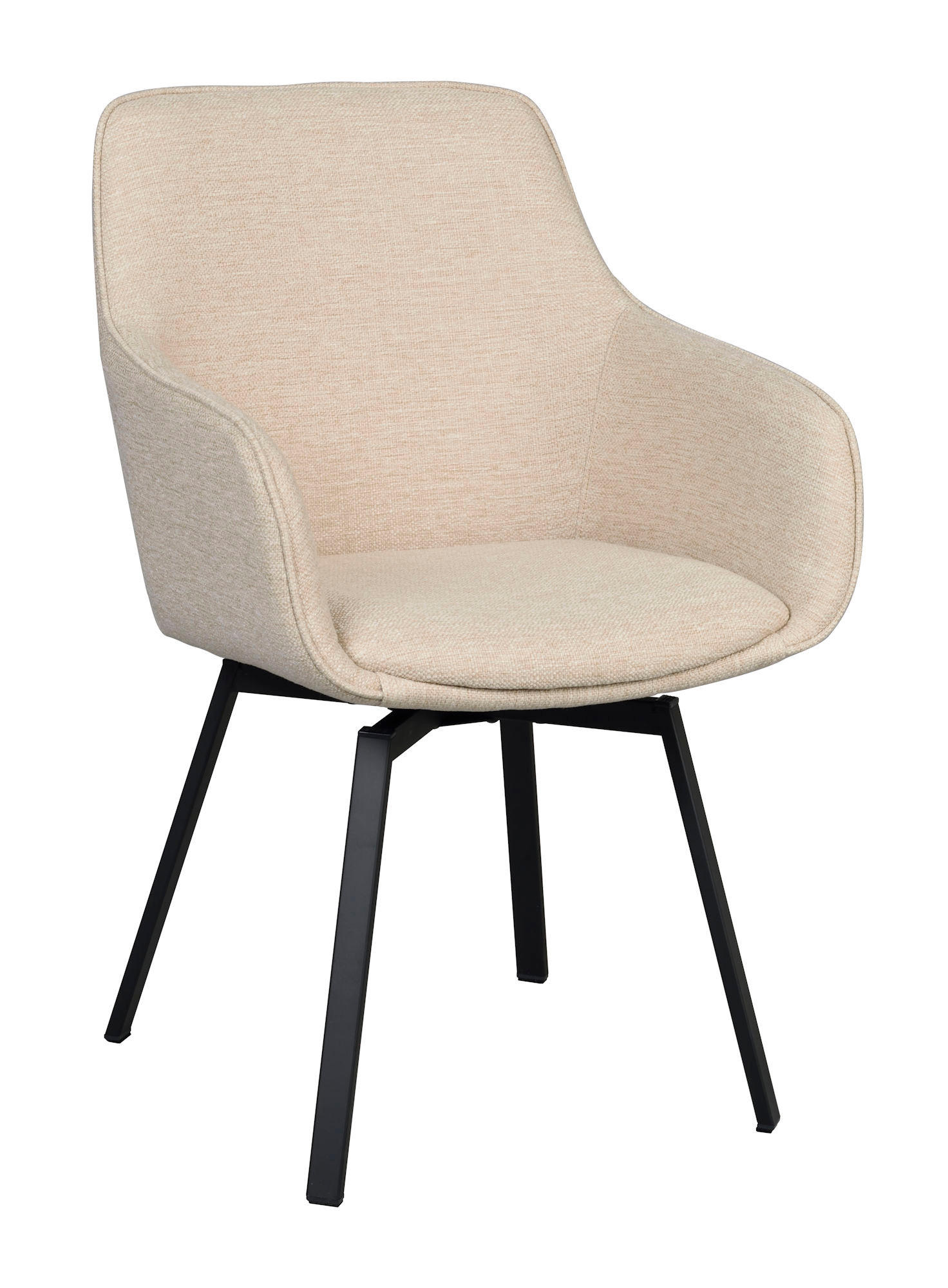 SNURRSTOL  i svart, sandfärgad  - sandfärgad/svart, Klassisk, metall/trä (58/89/59cm) - Rowico