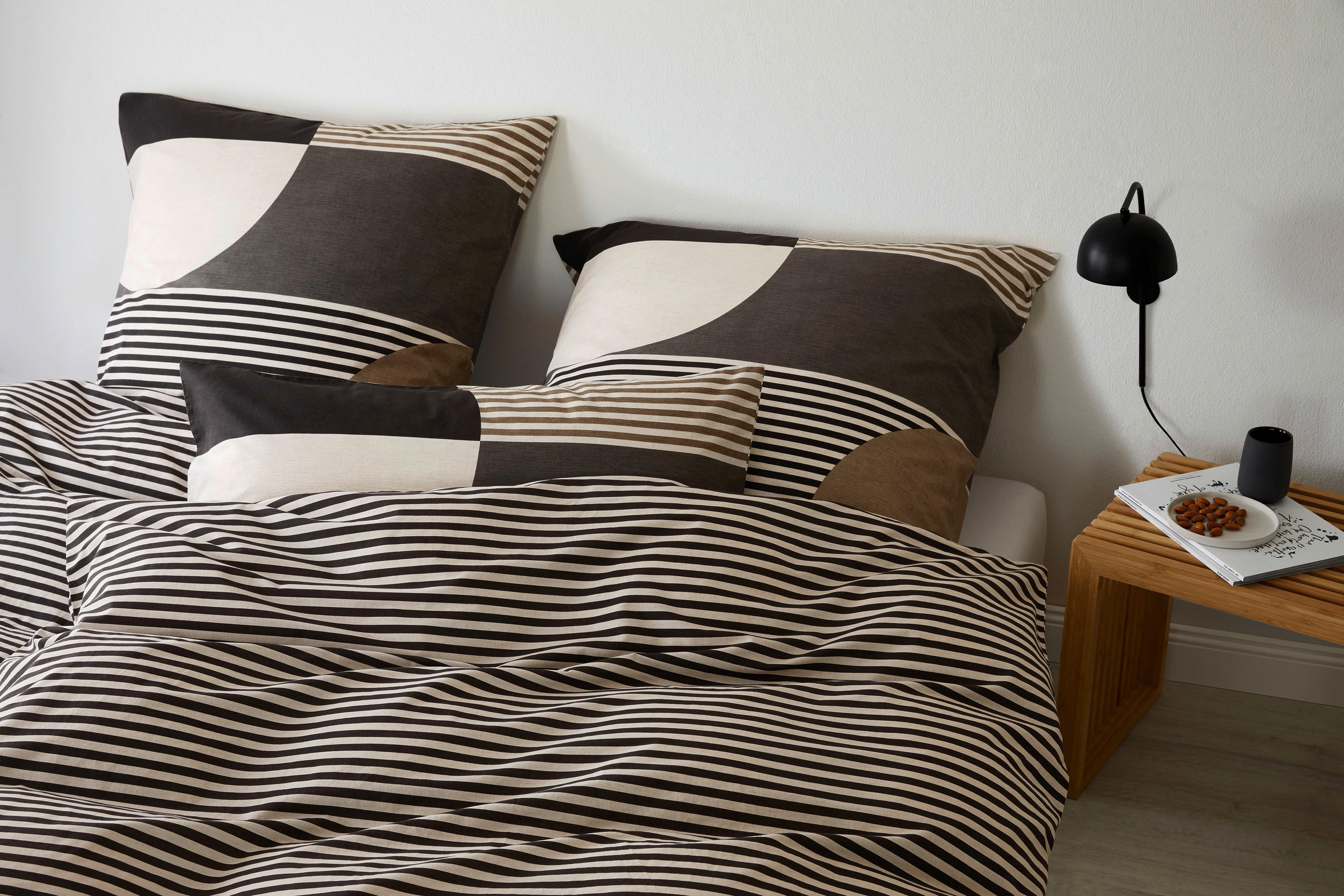 BETTWÄSCHE Dune Perkal 240/220 cm  - Schwarz/Grau, Basics, Textil (240/220cm) - Yes for bed