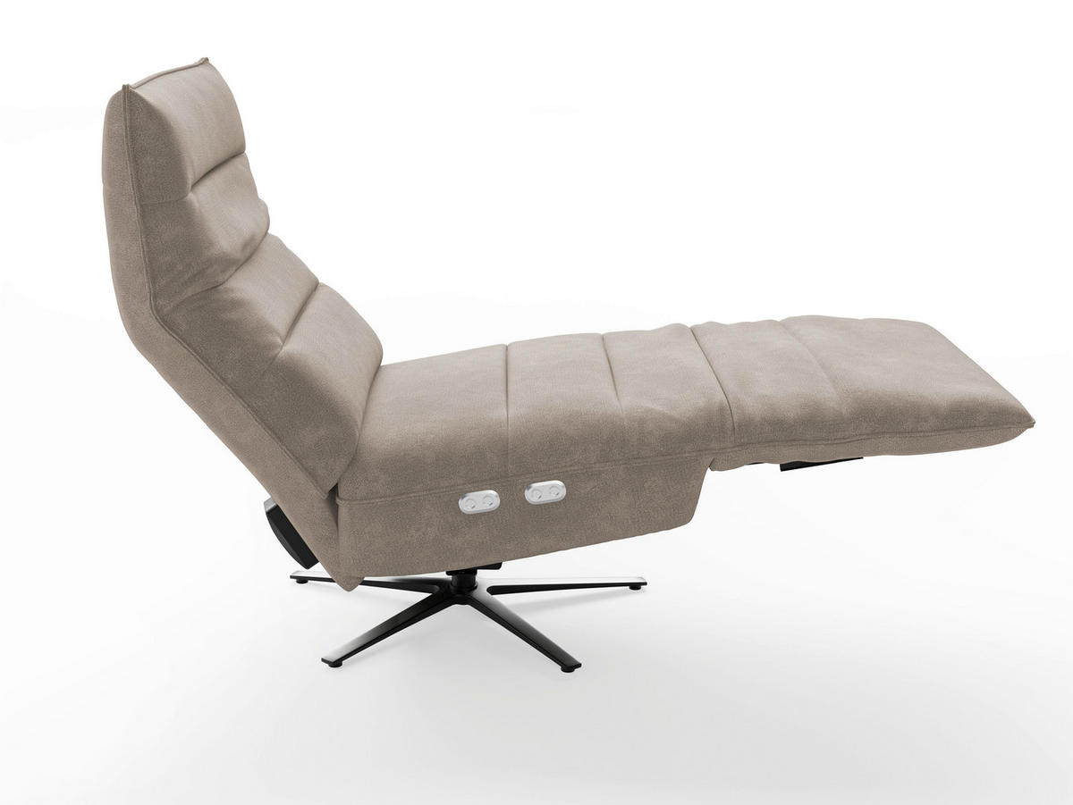 RELAXSESSEL Textil Taupe  - Taupe/Schwarz, Basics, Textil/Metall (80/109/98cm) - Sit & More