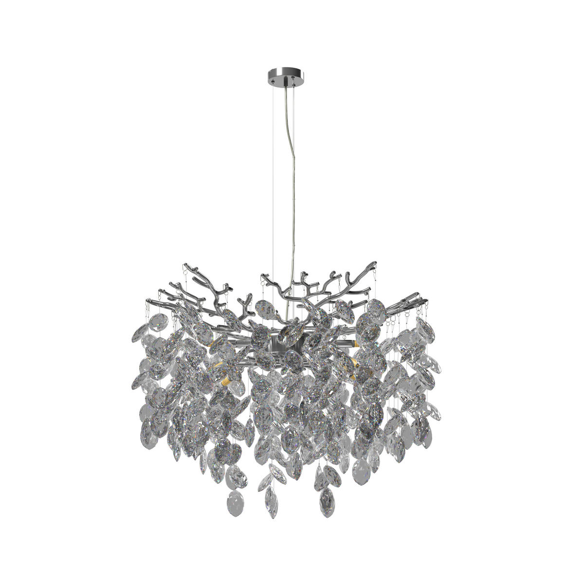 ZÁVĚSNÉ SVÍTIDLO, 60/150 cm  - čiré, Design, kov/sklo (60/150cm) - Glandor