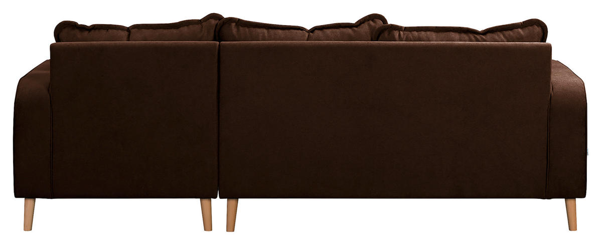 ECKSOFA in Mikrofaser Braun  230/150 cm  - Wengefarben/Braun, Design, Holz/Textil (230/150cm) - Livetastic