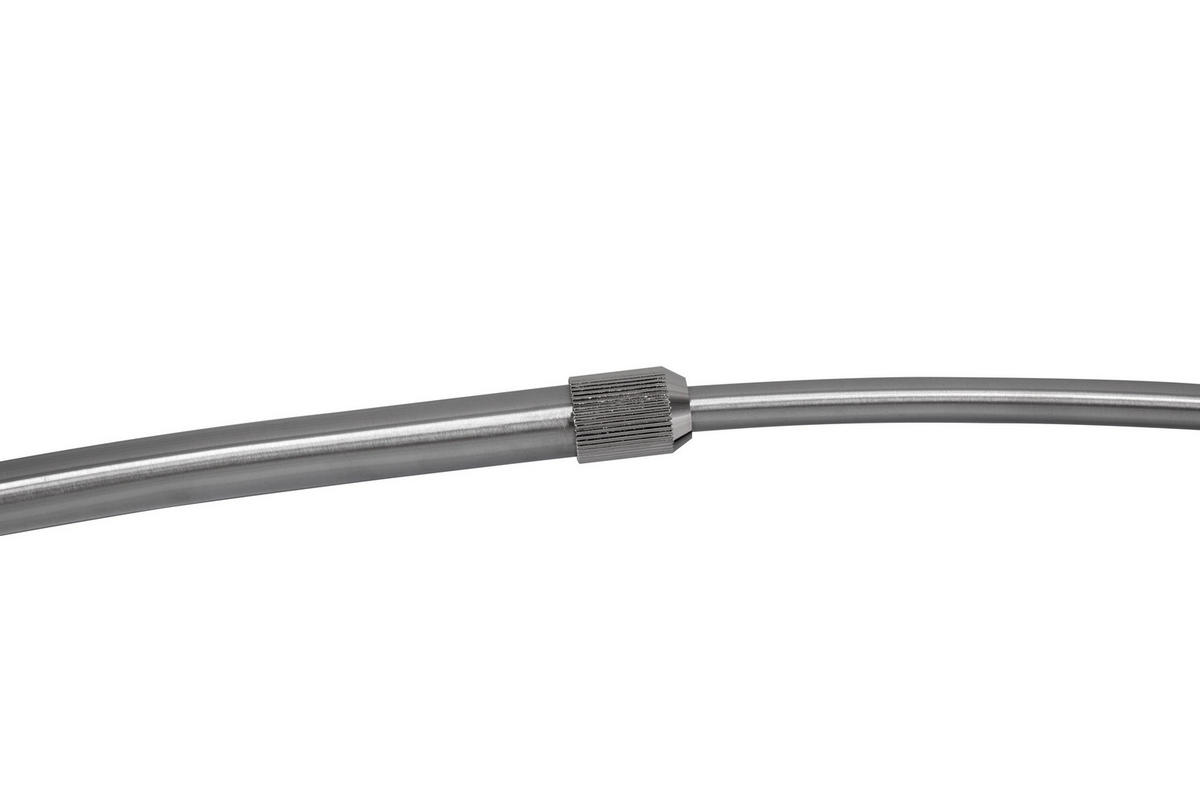 BOGENLEUCHTE 170/39/190-205 cm    - Nickelfarben, Design, Metall (170/39/190-205cm) - Novel