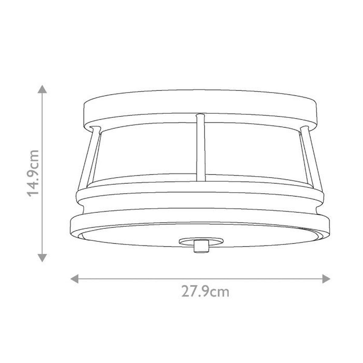 TAKLAMPA UTOMHUS Chelsea 27.9/14.9 cm  - mörkgrå, Basics, metall/glas (27.9/14.9cm) - Elstead Lighting