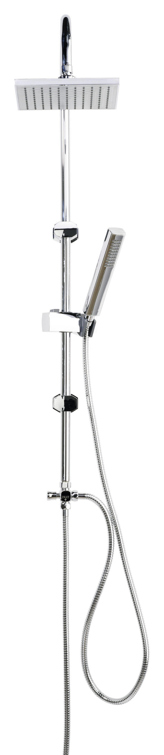 Brauseset  - Chromfarben, Kunststoff/Metall (20,0/99,0/34,0cm) - Schütte