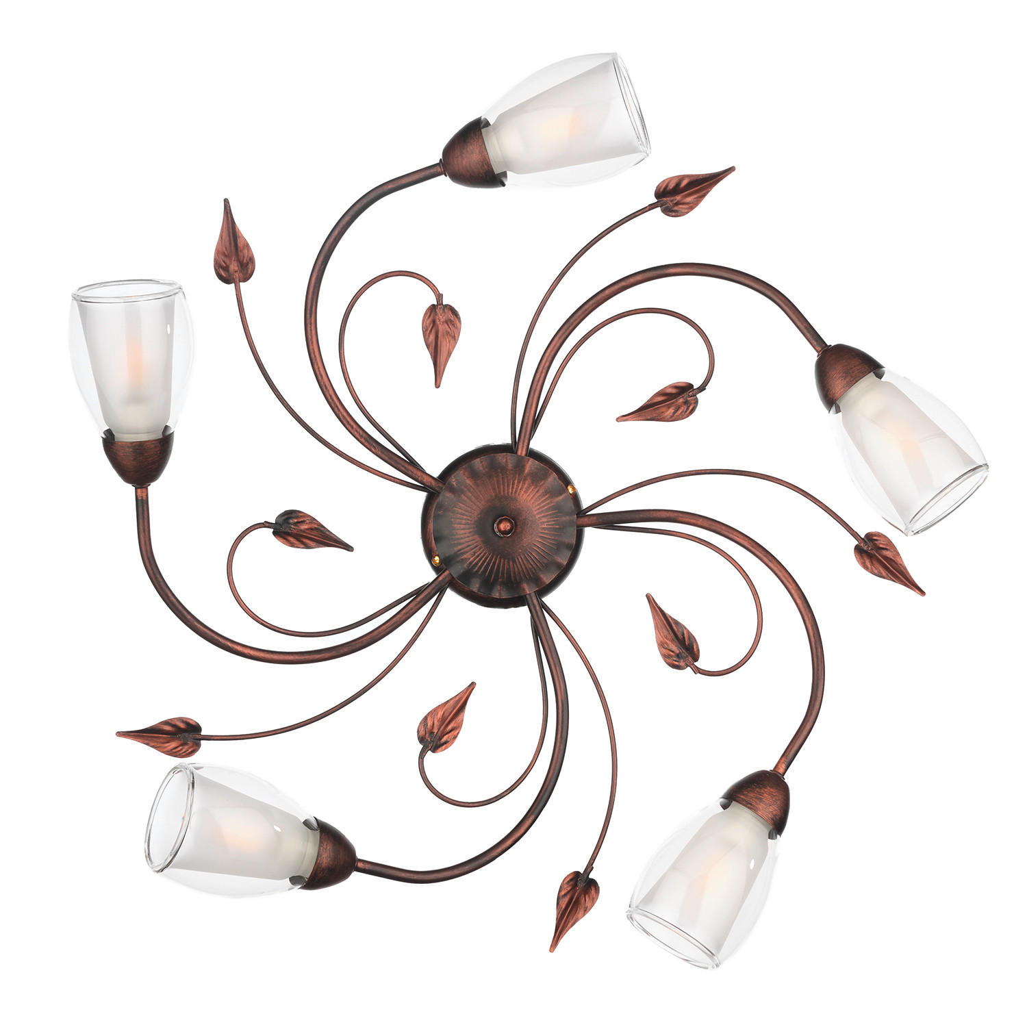 DECKENLEUCHTE 4716 LILIANA 60/20 cm   - Bronzefarben, KONVENTIONELL, Glas/Metall (60/20cm)