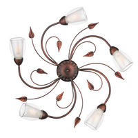 DECKENLEUCHTE 4716 LILIANA 60/20 cm   - Bronzefarben, KONVENTIONELL, Glas/Metall (60/20cm)