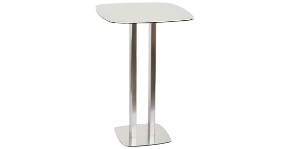 BARTISCH - Edelstahlfarben/Weiß, Design, Glas/Keramik (70/70/105cm) - Novel