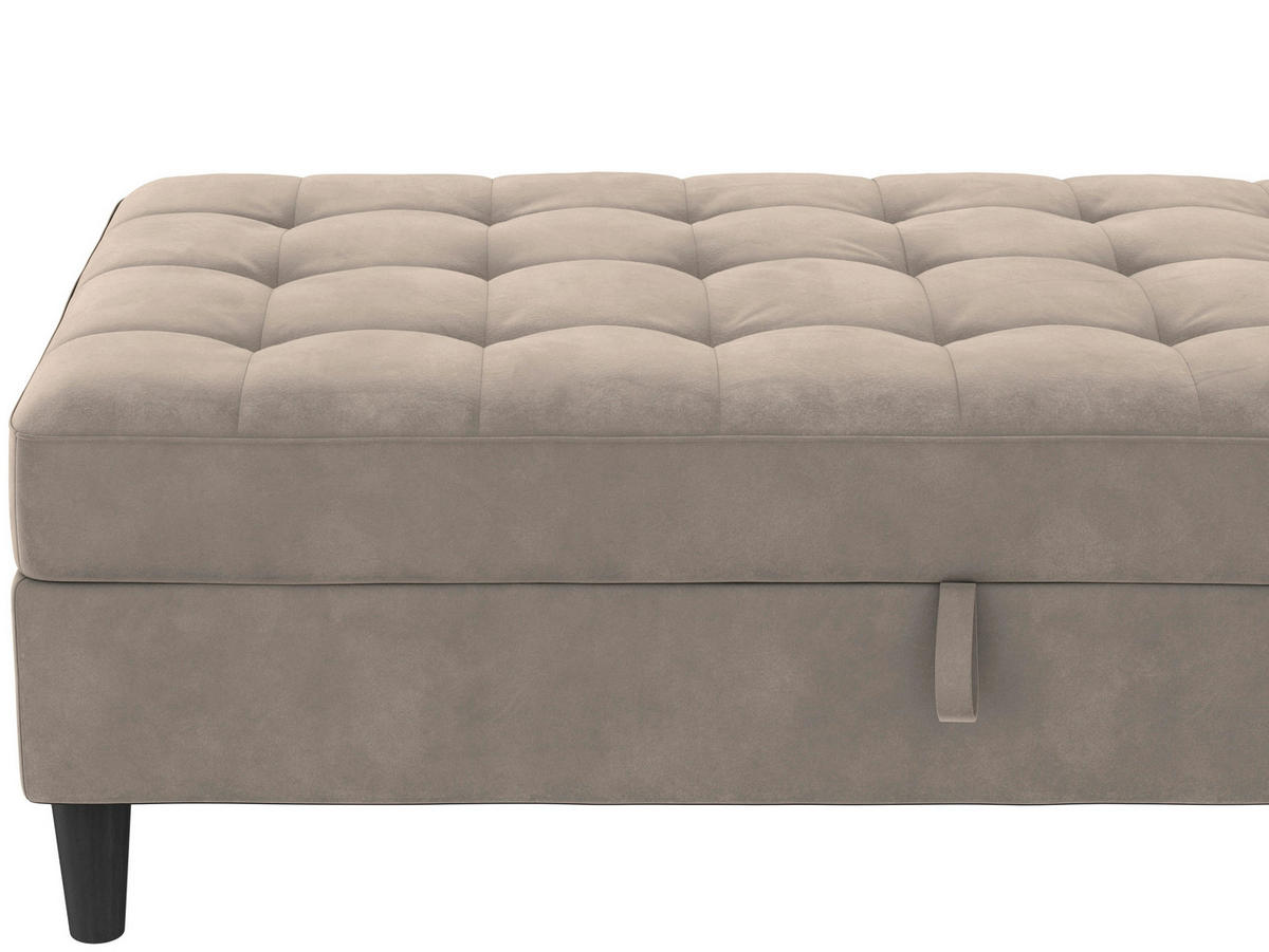 HOCKER in Textil Taupe  - Taupe/Schwarz, Basics, Kunststoff/Textil (130/43/69cm) - Livetastic