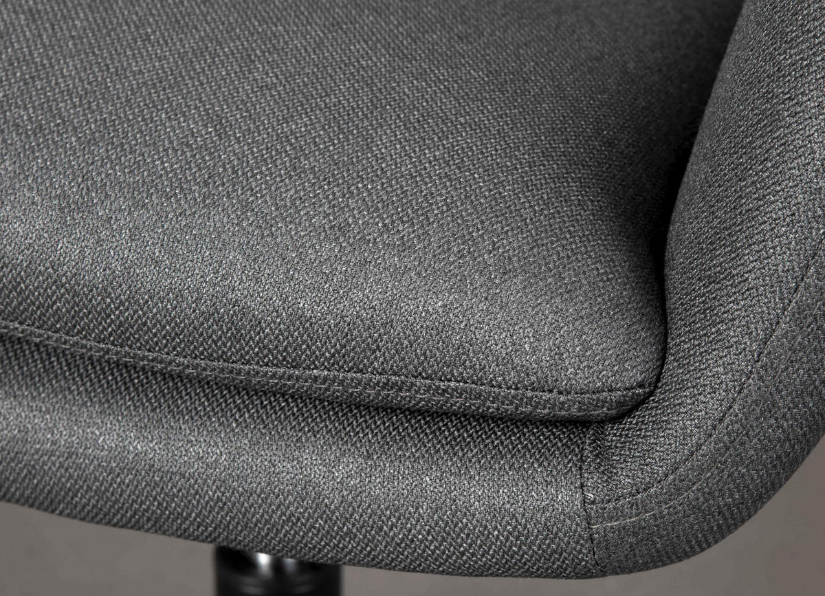 OTOČNÁ ŽIDLE PRO MLÁDEŽ, tkaná látka, šedá, černá - šedá/černá, Konvenční, kov/textil (61,50/83,5-91/63cm) - MID.YOU
