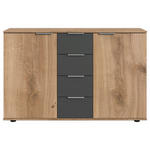 KOMMODE  in 130/83/41 cm  - Plankeneiche/Eichefarben, MODERN, Holzwerkstoff/Metall (130/83/41cm) - Carryhome