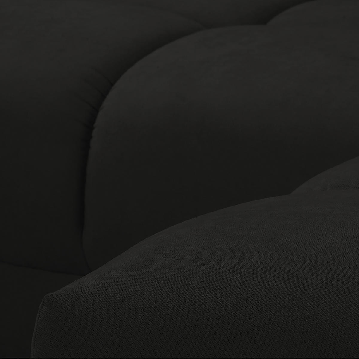 ECKSOFA in Mikrofaser Schwarz  - Silberfarben/Schwarz, Design, Textil/Metall (256/175cm) - Livetastic