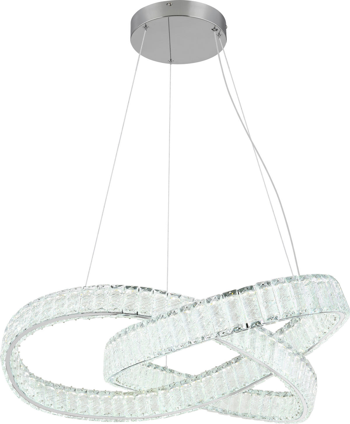 LED LUSTER  78/120 cm      - boja hroma, Konvencionalno, staklo/metal (78/120cm) - Glandor