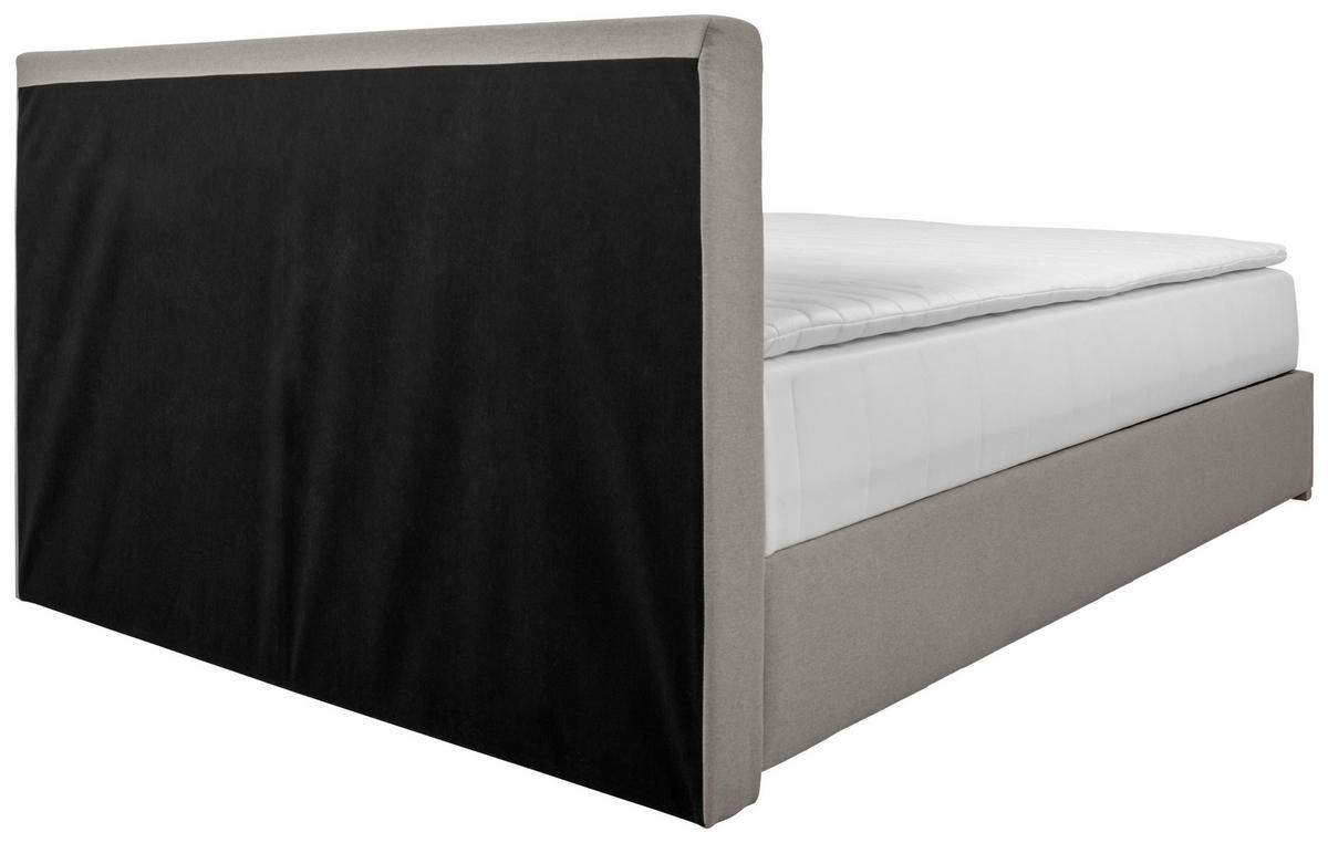 POLSTERBETT Bettkasten, Topper 140/200 cm  in Taupe  - Taupe/Chromfarben, KONVENTIONELL, Holz/Kunststoff (140/200cm) - MID.YOU