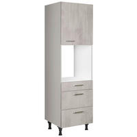 GERÄTEUMBAUSCHRANK 60/216,6/58 cm  Hellgrau  - Edelstahlfarben/Hellgrau, Modern, Holzwerkstoff/Metall (60/216,6/58cm) - Nobilia