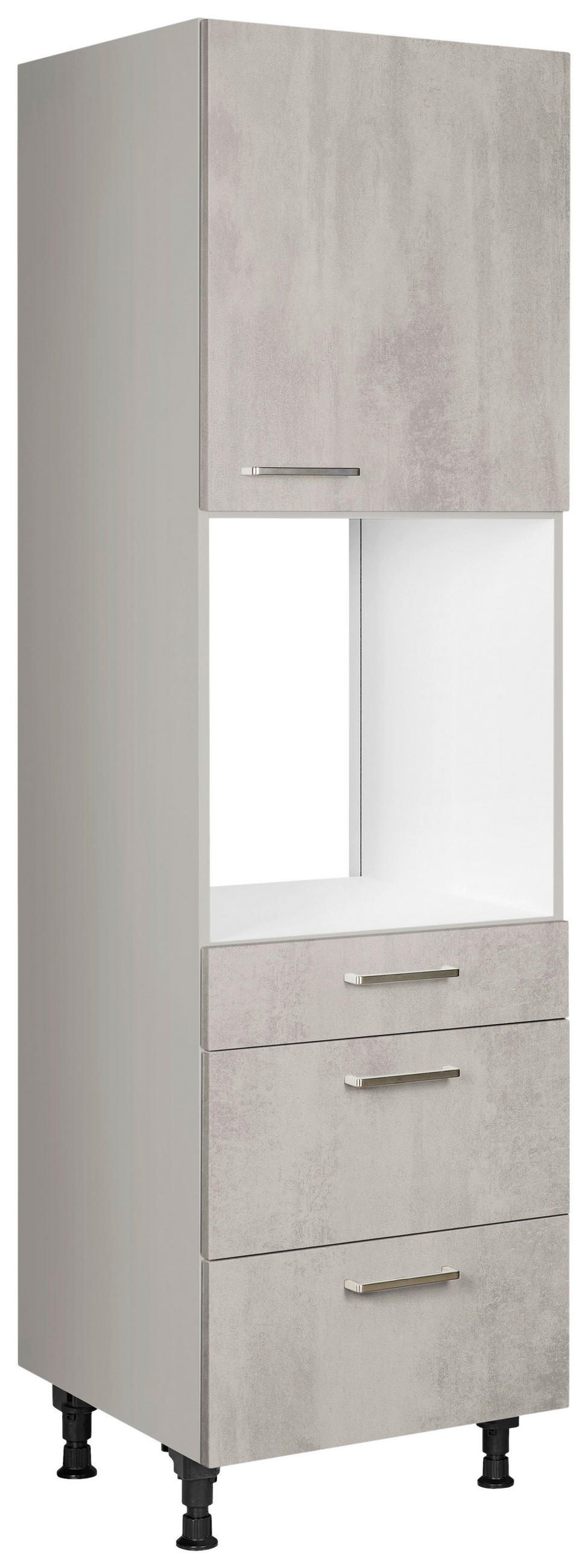 GERÄTEUMBAUSCHRANK 60/216,6/58 cm  Hellgrau  - Edelstahlfarben/Hellgrau, Modern, Holzwerkstoff/Metall (60/216,6/58cm) - Nobilia