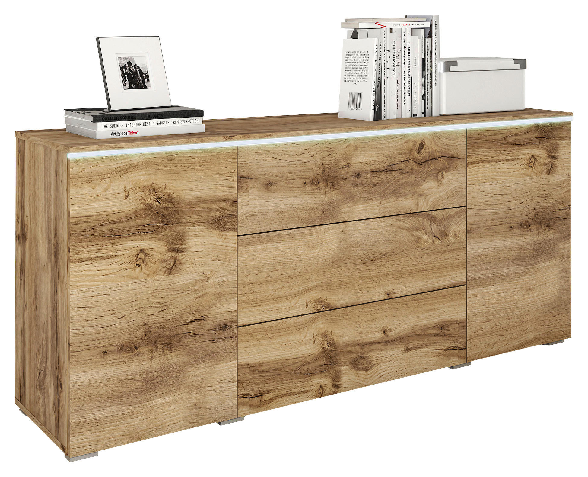 SIDEBOARD 150/67,9/39,5 cm  in Eiche Wotan  - Eiche Wotan/Grau, LIFESTYLE, Holzwerkstoff/Kunststoff (150/67,9/39,5cm) - P & B