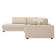 ECKSOFA in Cord Creme  - Creme/Schwarz, KONVENTIONELL, Kunststoff/Textil (250/314cm) - Carryhome