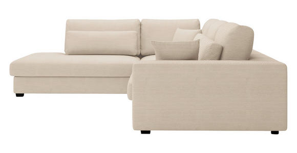 ECKSOFA in Cord Creme  - Creme/Schwarz, KONVENTIONELL, Kunststoff/Textil (250/314cm) - Carryhome