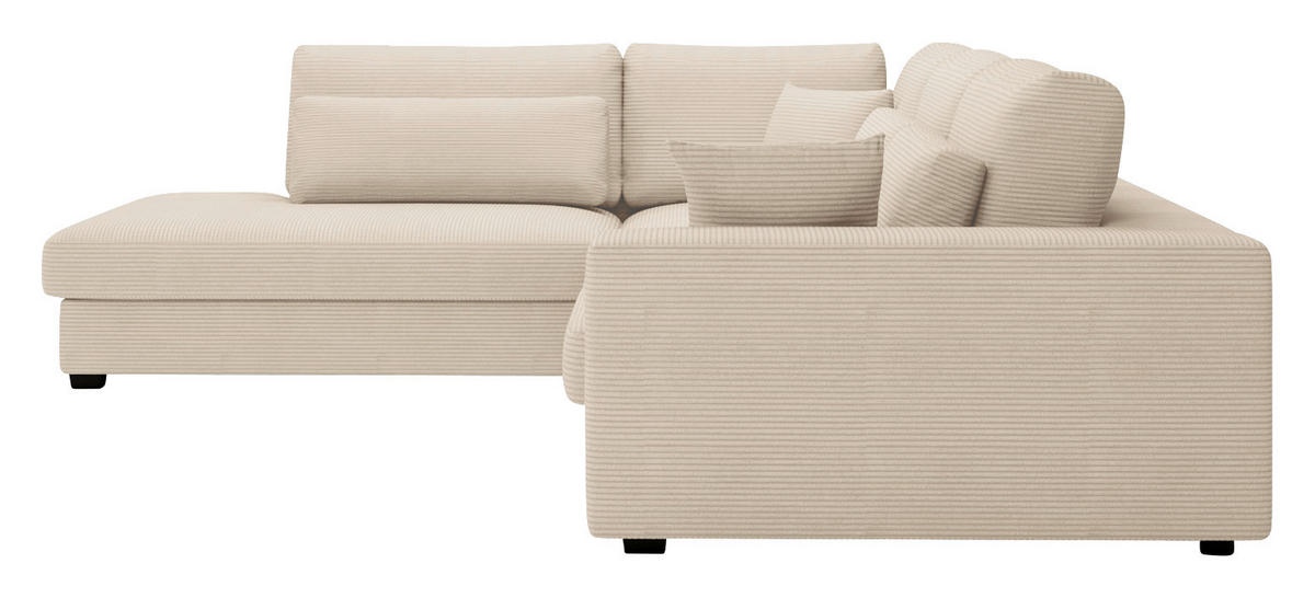 ECKSOFA in Cord Creme  250/314 cm  - Creme/Schwarz, KONVENTIONELL, Kunststoff/Textil (250/314cm) - Carryhome