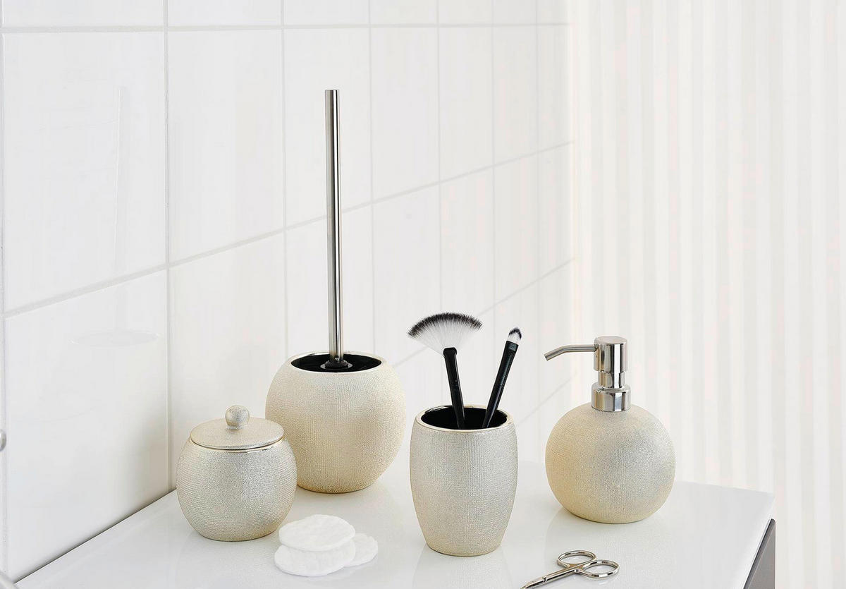 ZAHNPUTZBECHER Keramik  - Silberfarben, Basics, Keramik (8,3/9,9/8,3cm) - Sadena